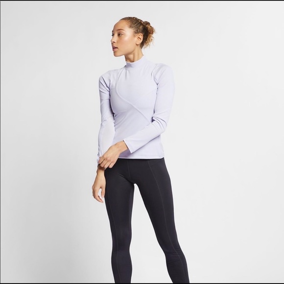 Nike Tops - Nike Pro Mesh-Trimmed Ribbed Stretch-Jersey